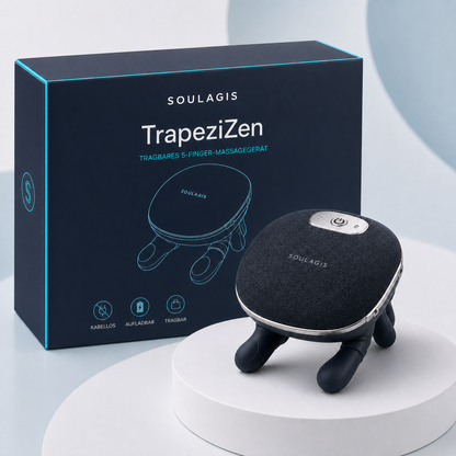 Soulagis TrapeziZen tragbares 5-Finger-Massagegerät mit Verpackung