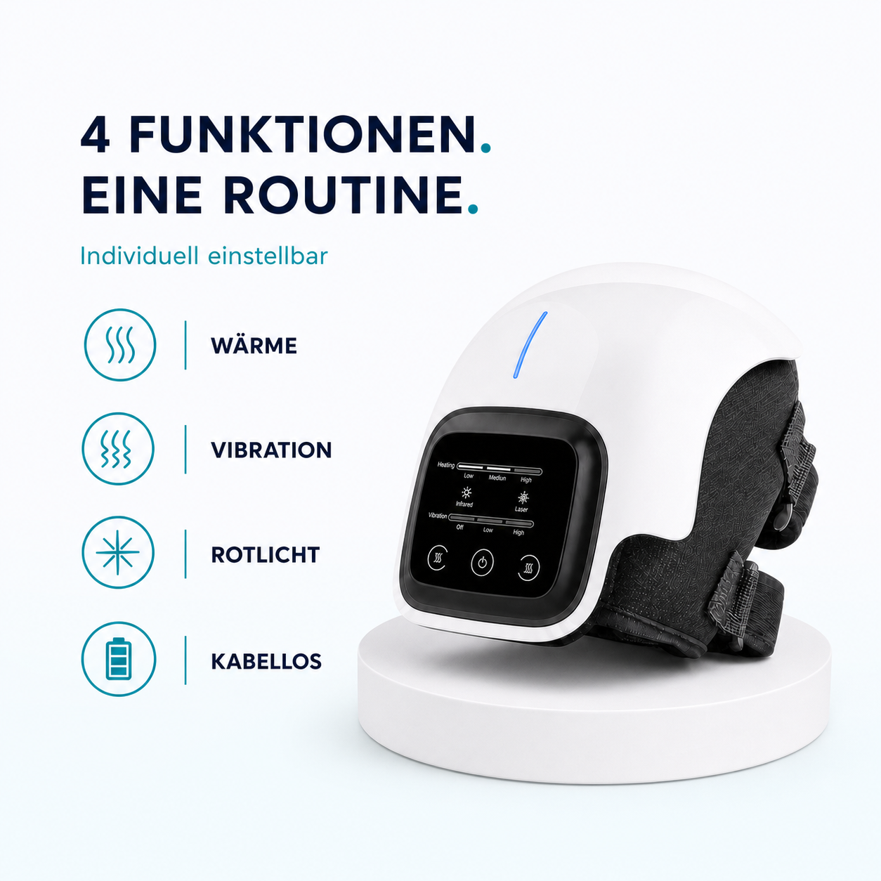 GenouZen mit Wärme, Vibration, Rotlicht und kabelloser Anwendung
