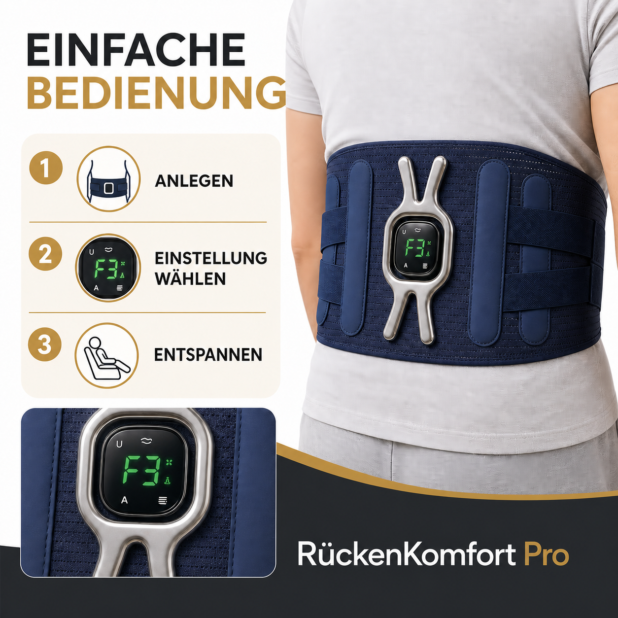 Wohltuende Vibrationsfunktion am unteren Rücken