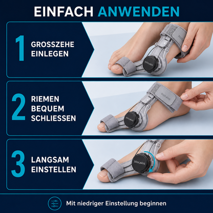 HalluxFlex Anwendung in drei einfachen Schritten